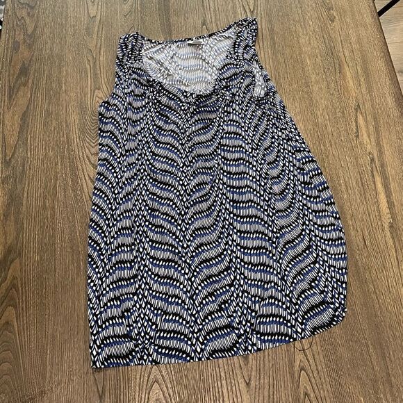 Motherhood Maternity Black Blue Print Scoop Neck Tank Top Size XL - Picture 1 of 3